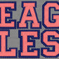 Eagles Faux Embroidery Navy Red Sports Mascot Ready to Press Transfer DTF Transfer Sublimation Transfer