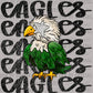 Eagles Mascot Green Ready to Press Transfer DTF Transfer Sublimation Transfer