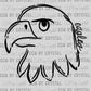 Eagles Mascot Doodle Ready to Press Transfer DTF Transfer Sublimation Transfer