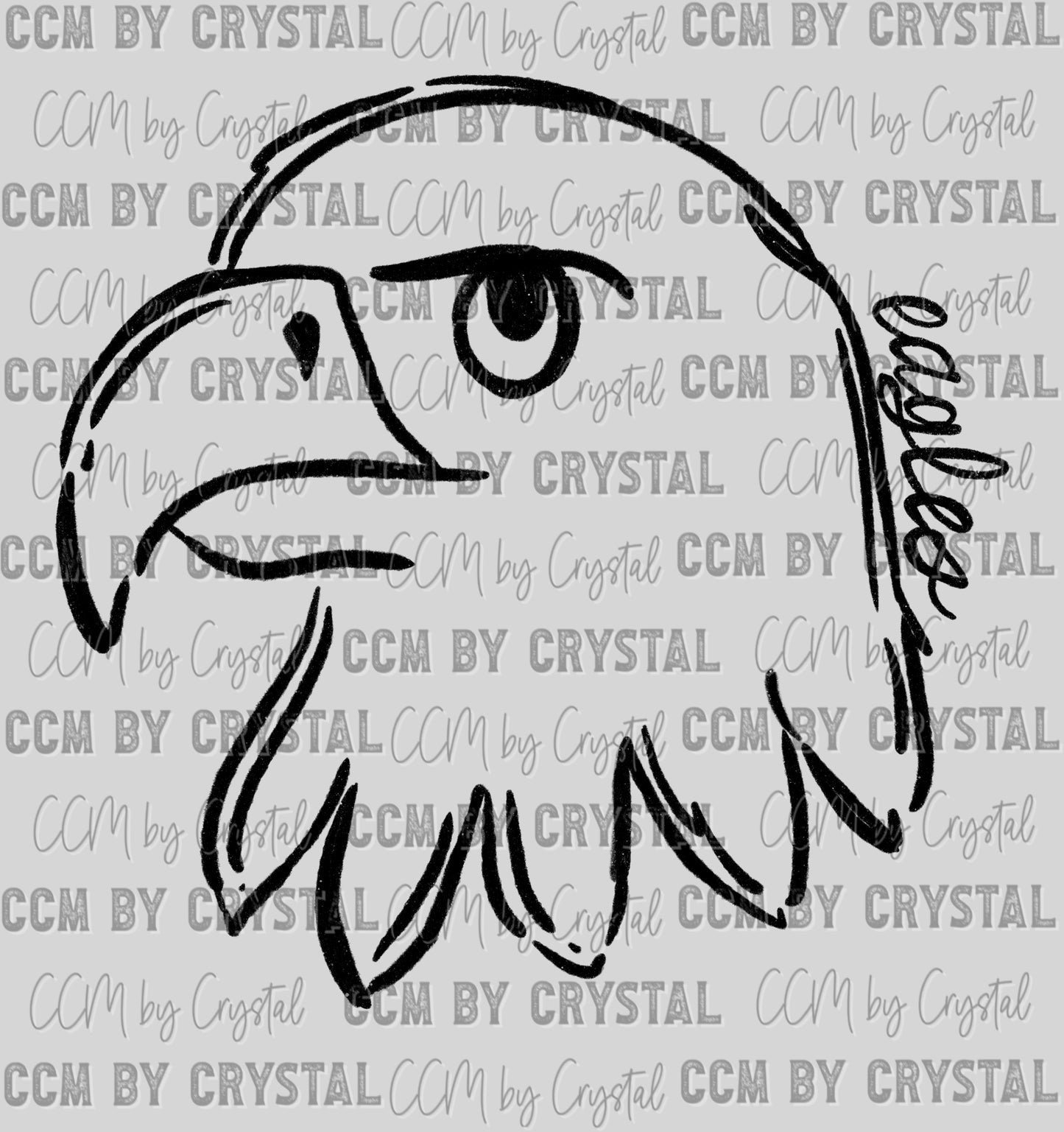Eagles Mascot Doodle Ready to Press Transfer DTF Transfer Sublimation Transfer