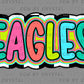 Eagles Colorful Mascot Ready to Press Transfer DTF Transfer Sublimation Transfer