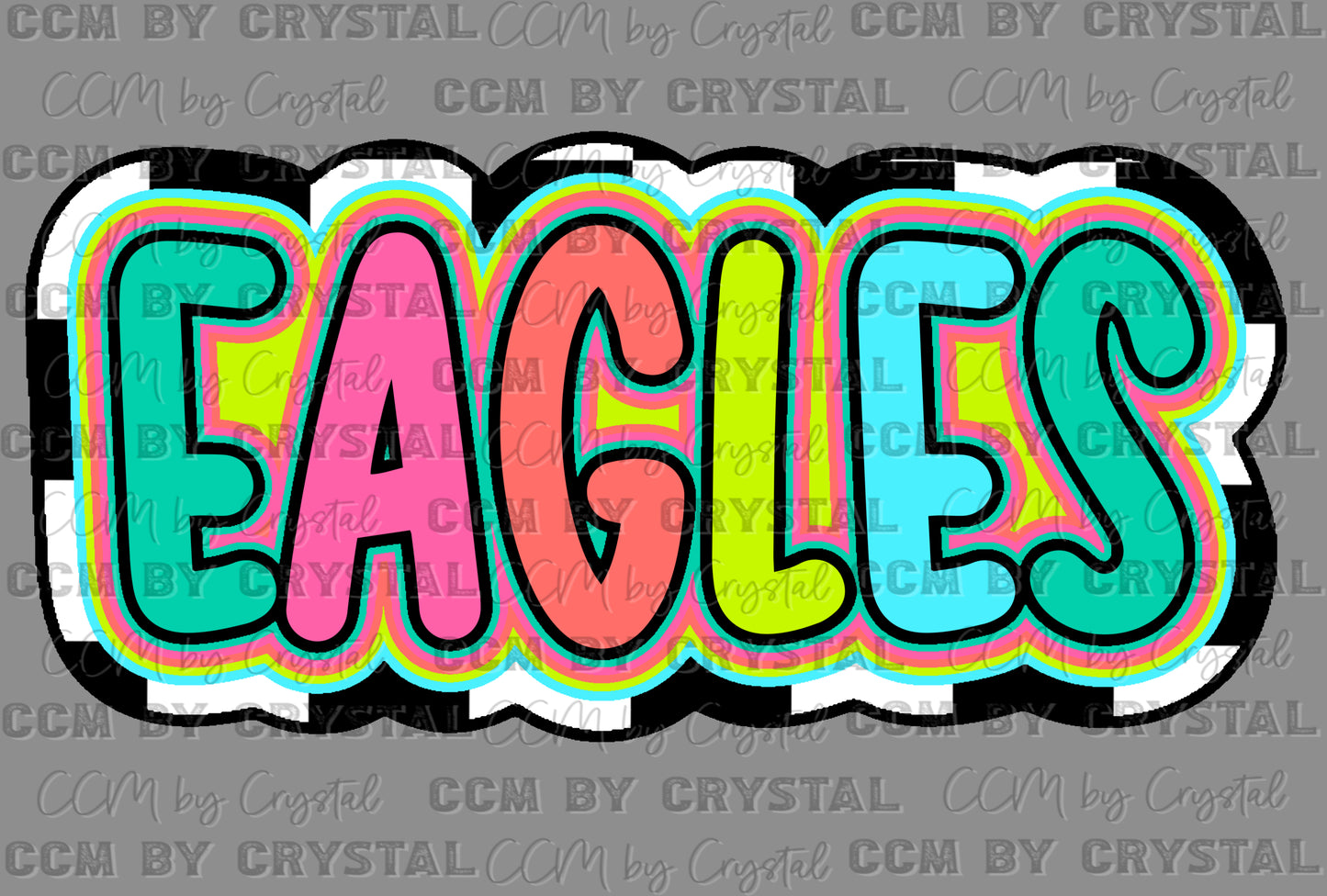 Eagles Colorful Mascot Ready to Press Transfer DTF Transfer Sublimation Transfer