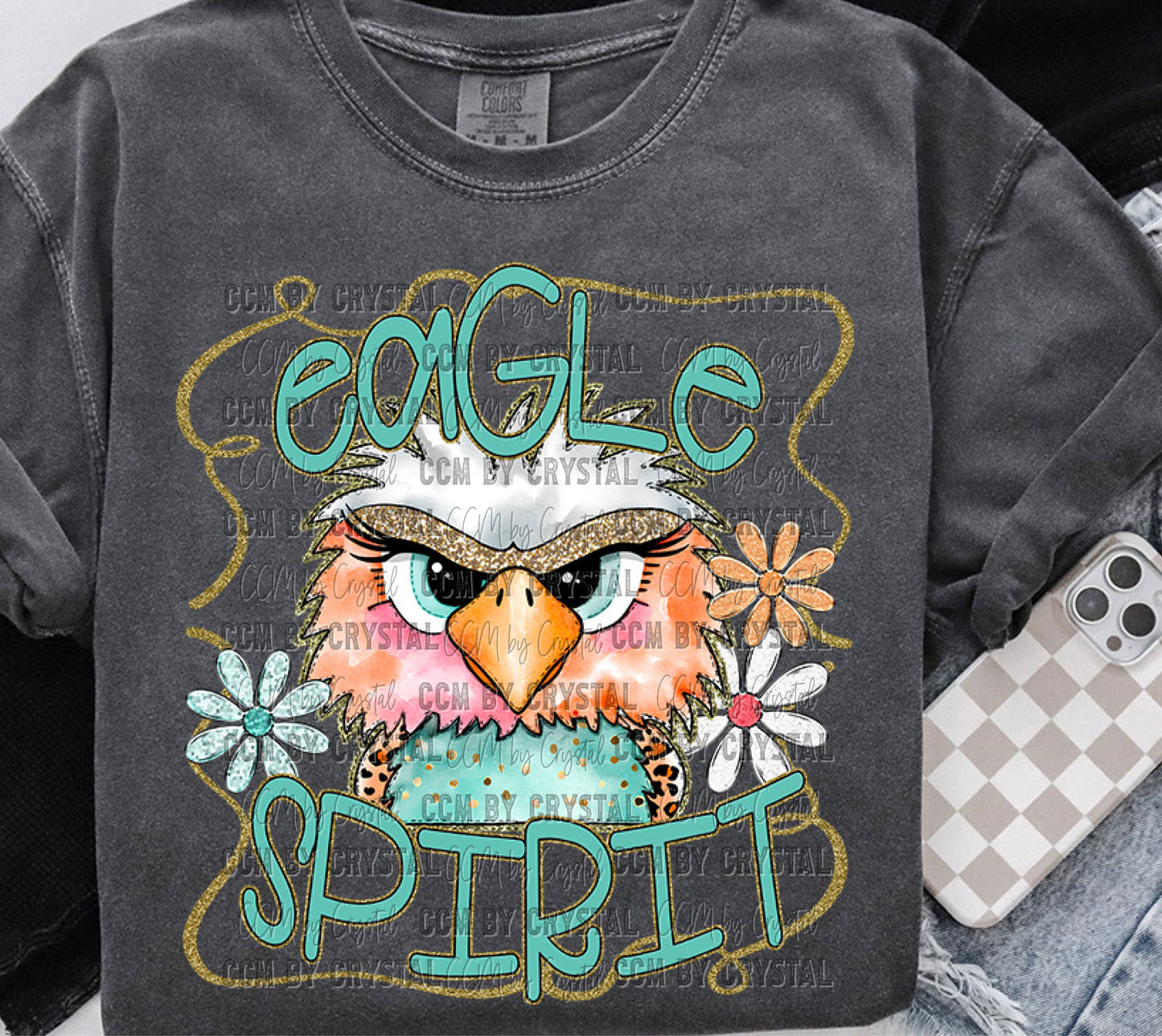 Eagle Spirit Cartoon Mascot Ready to Press Transfer DTF Transfer Sublimation Transfer