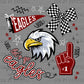 Let's Go Eagles Mascot Ready to Press Transfer DTF Transfer Sublimation Transfer