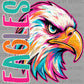 Eagles Colorful Mascot Ready to Press DTF Transfers Sublimation Transfers