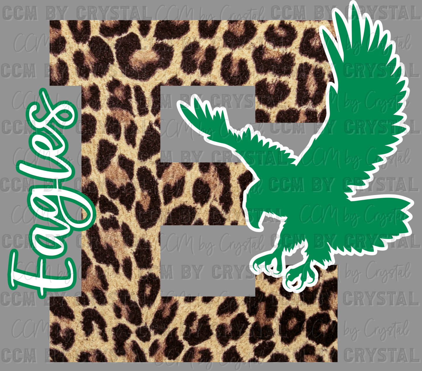 E Eagles Green Leopard Ready to Press DTF Transfers Sublimation Transfers