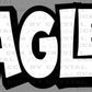 Eagles Black and White Sports Mascot Ready to Press Transfer DTF Transfer Sublimation Transfer