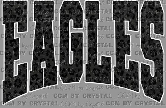 Eagles Black Leopard Ready to Press DTF Transfers Sublimation Transfers
