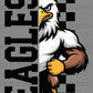 Eagles Checkered Sports Mascot Ready to Press Transfer DTF Transfer Sublimation Transfer