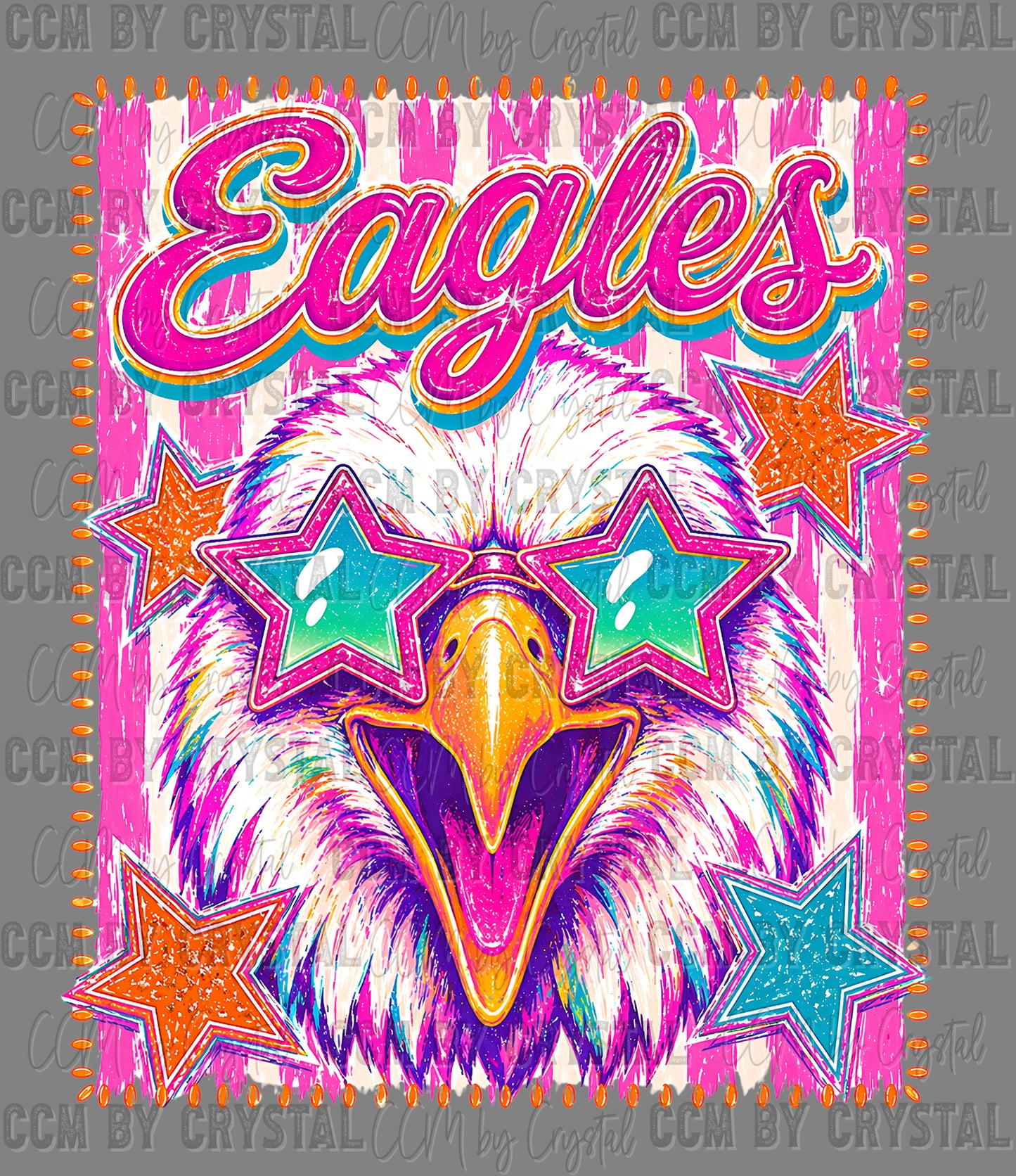 Eagles Star Mascot Ready to Press DTF Transfers Sublimation Transfers