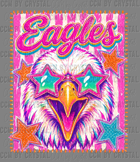 Eagles Star Mascot Ready to Press DTF Transfers Sublimation Transfers