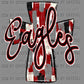 Eagles Mascot Cross School Spirit Maroon Brushstrokes PNG Digital File ONLY