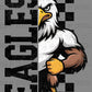 Eagles Grunge Checkered Sports Mascot Ready to Press Transfer DTF Transfer Sublimation Transfer