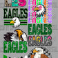Pre-Made Green Eagles Mascot GANG Sheet 60" DTF Gang Sheet