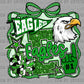 Eagles Green Mascot Fake Faux Glitter Mascot Fake Faux Glitter Ready to Press DTF Transfers Sublimation Transfers