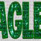 Eagles Green Faux Embroidery Faux Sequins Ready to Press Transfer