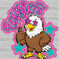 Eagles Pink Friendly Mascot Ready to Press DTF Transfers Sublimation Transfers