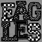 Eagles Black and White Checkered Stars Dots Sports Mascot Ready to Press Transfer DTF Transfer Sublimation Transfer