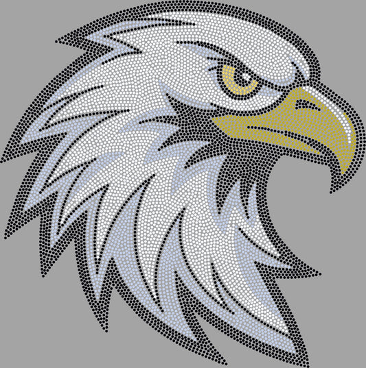 Eagle Face Head Approximately 11" wide Spangle Transfer