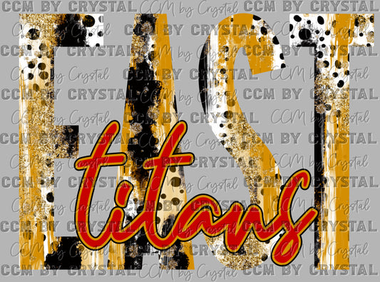 Victoria East Titans Ready to Press Transfer DTF Transfer Sublimation Transfer