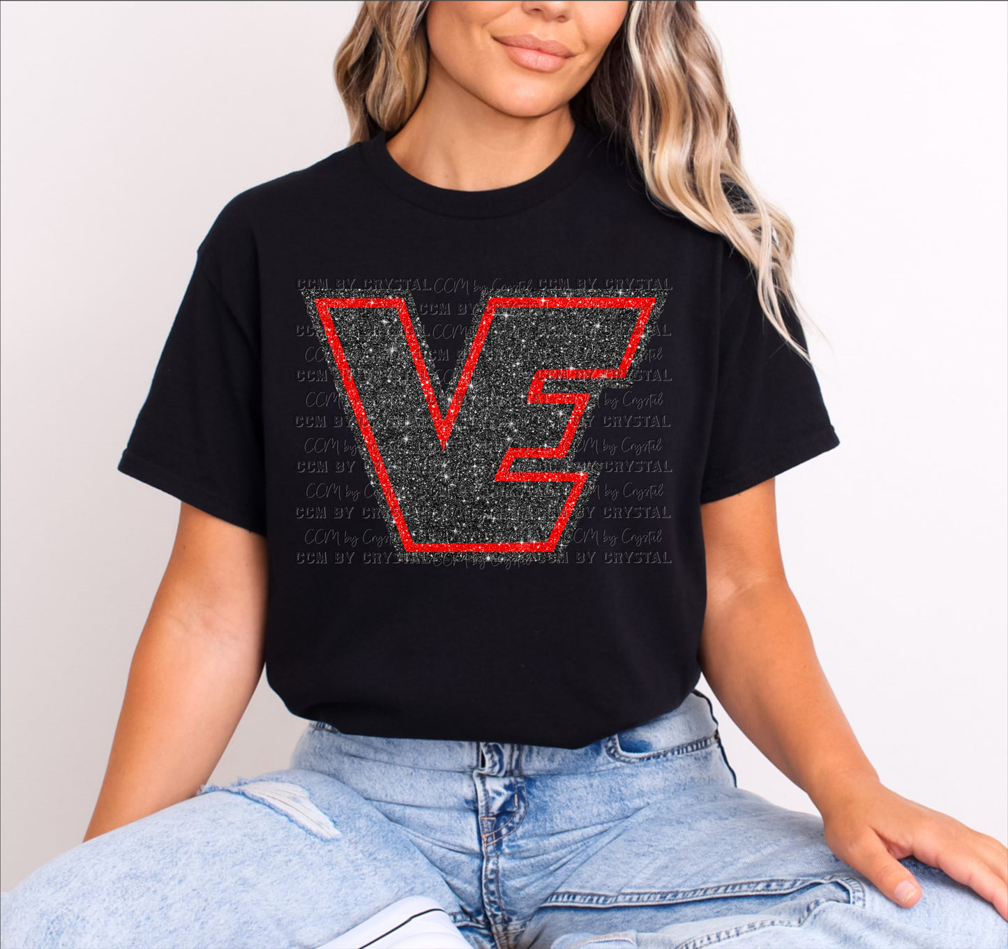 Victoria East Titans Faux Glitter T-Shirt