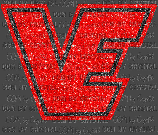 Victoria East Titans Faux Glitter Ready to Press Transfer DTF Transfer Sublimation Transfer