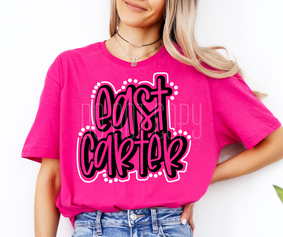 East Carter Doodle Mascot Ready to Press Transfer DTF Transfer Sublimation Transfer