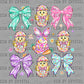 Easter Coquette Spring Easter Coquette Ready to Press Instant Peel DTF Transfers Sublimation Transfers