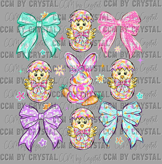Easter Coquette Spring Easter Coquette Ready to Press Instant Peel DTF Transfers Sublimation Transfers