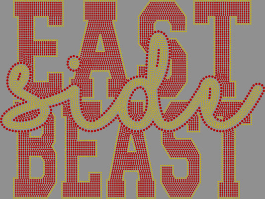 East Side Beast Side Victoria East High School Spangle Transfer 2 colors