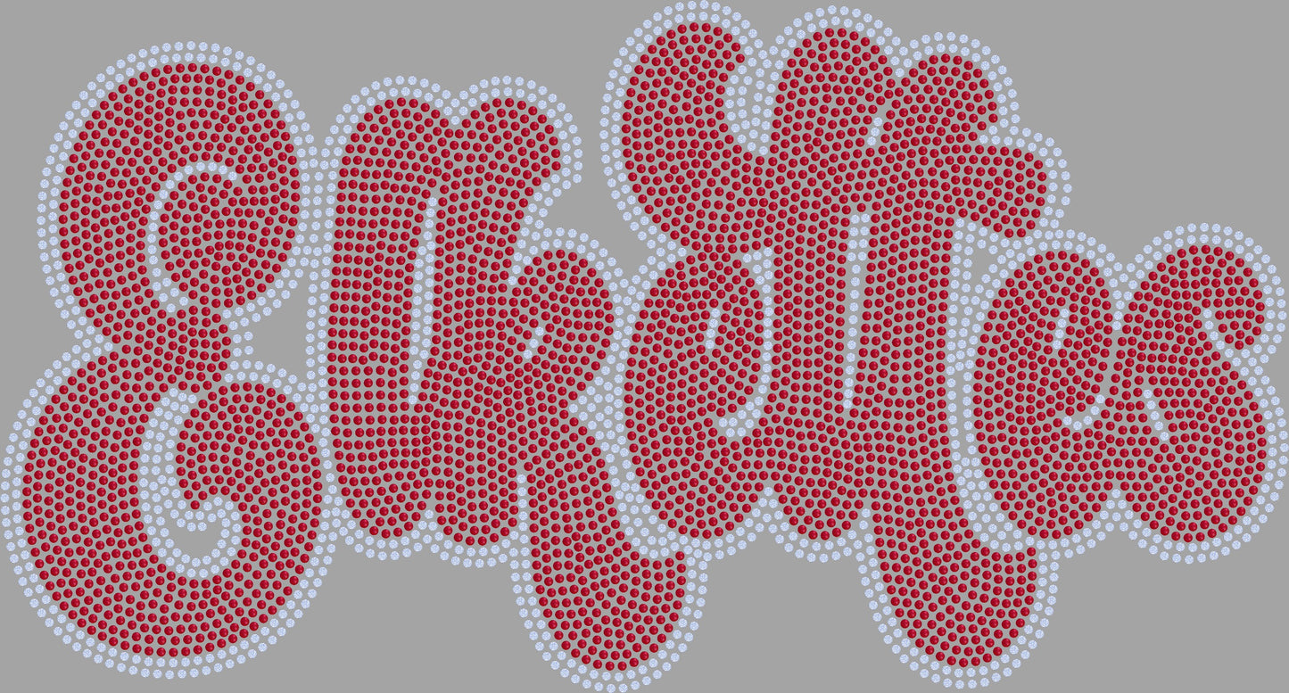 Elkettes 2-Color Approximately 11" wide Spangle Transfer