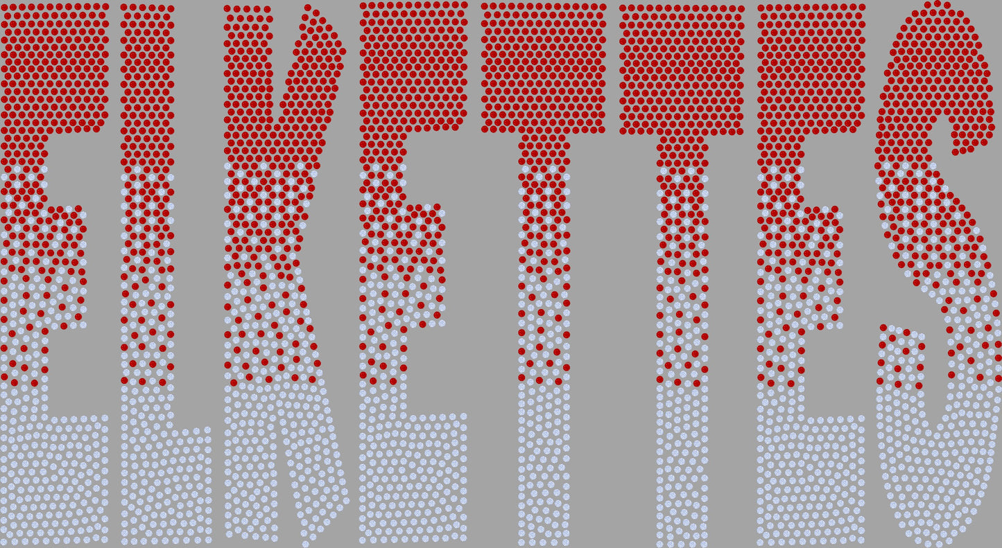 Elkettes Ombre 2-Color Approximately 11" wide Spangle Transfer