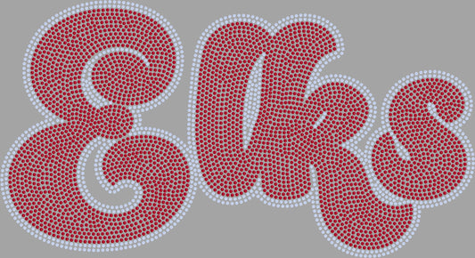 Elks 2-Color Approximately 11" wide Spangle Transfer