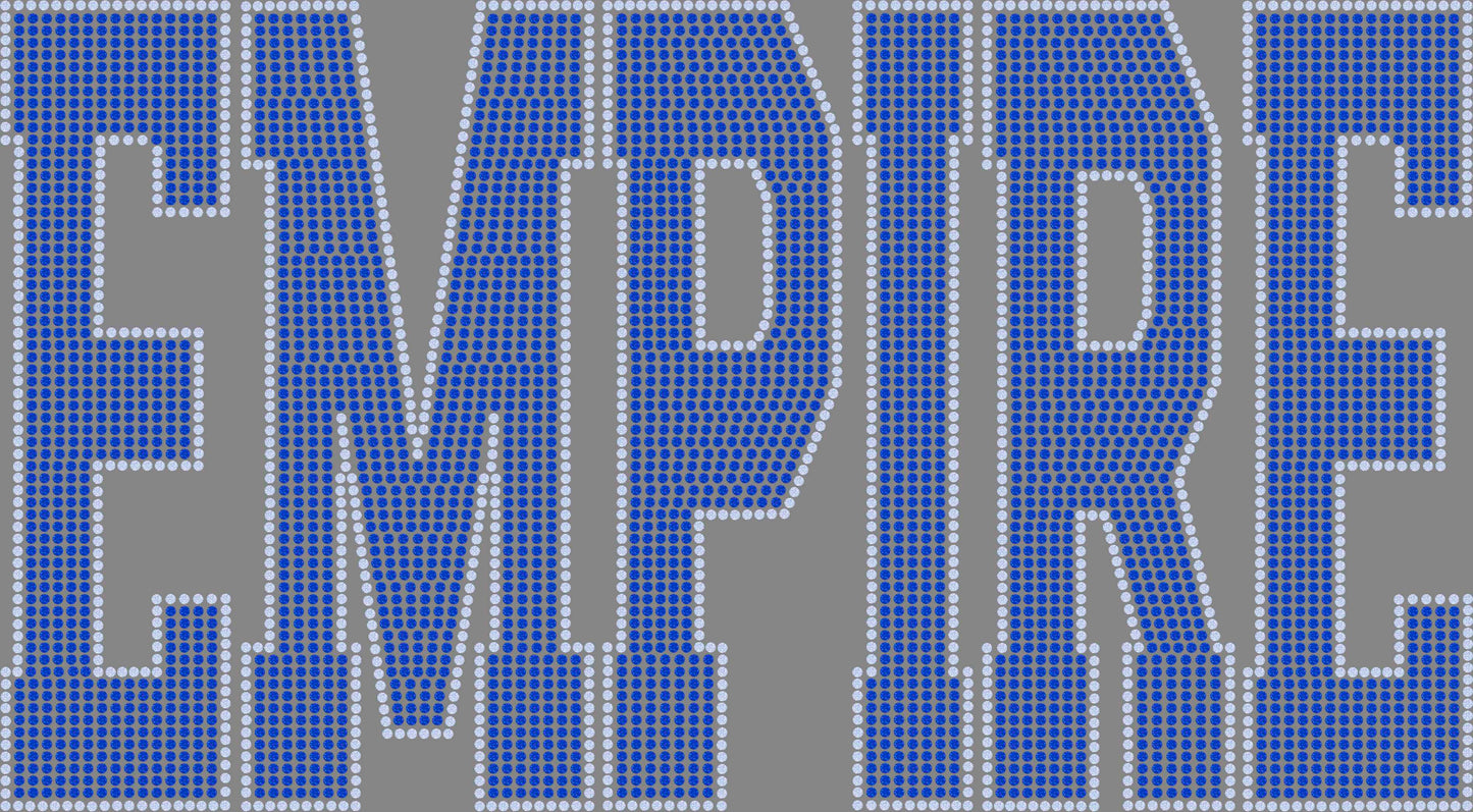 Empire 2-Color Approximately 11" wide Spangle Transfer