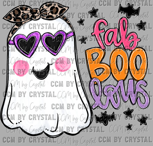 Fab Boo Lous Ghost Halloween Ready to Press Transfer DTF Transfer Sublimation Transfer