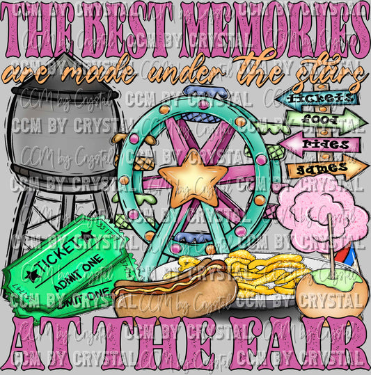 The Best Memories are Made Under the Stars at the Fair Ready to Press Transfer DTF Transfer Sublimation Transfer