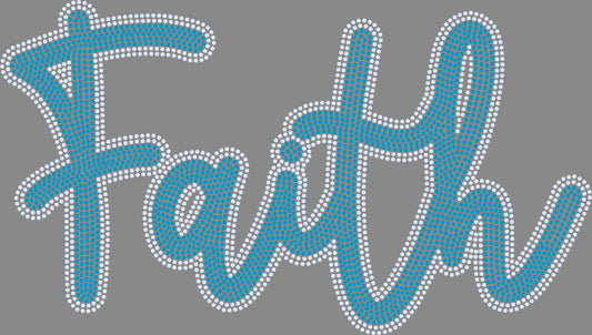 Faith 2-Color Approximately 11" wide Spangle Transfer