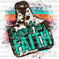 Faith Cow Tag Western Ready To Press Transfer DTF Sublimation