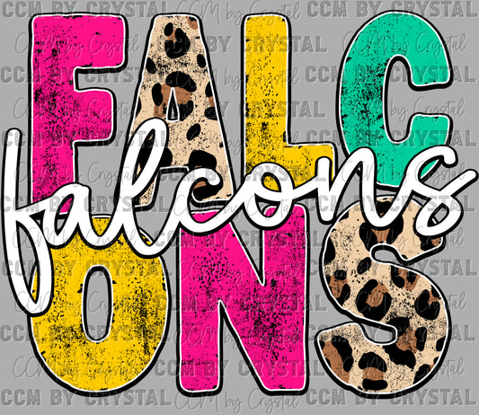 Falcons Mascot Ready to Press Transfer DTF Transfer Sublimation Transfer