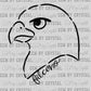 Falcons Mascot Doodle Ready to Press Transfer DTF Transfer Sublimation Transfer