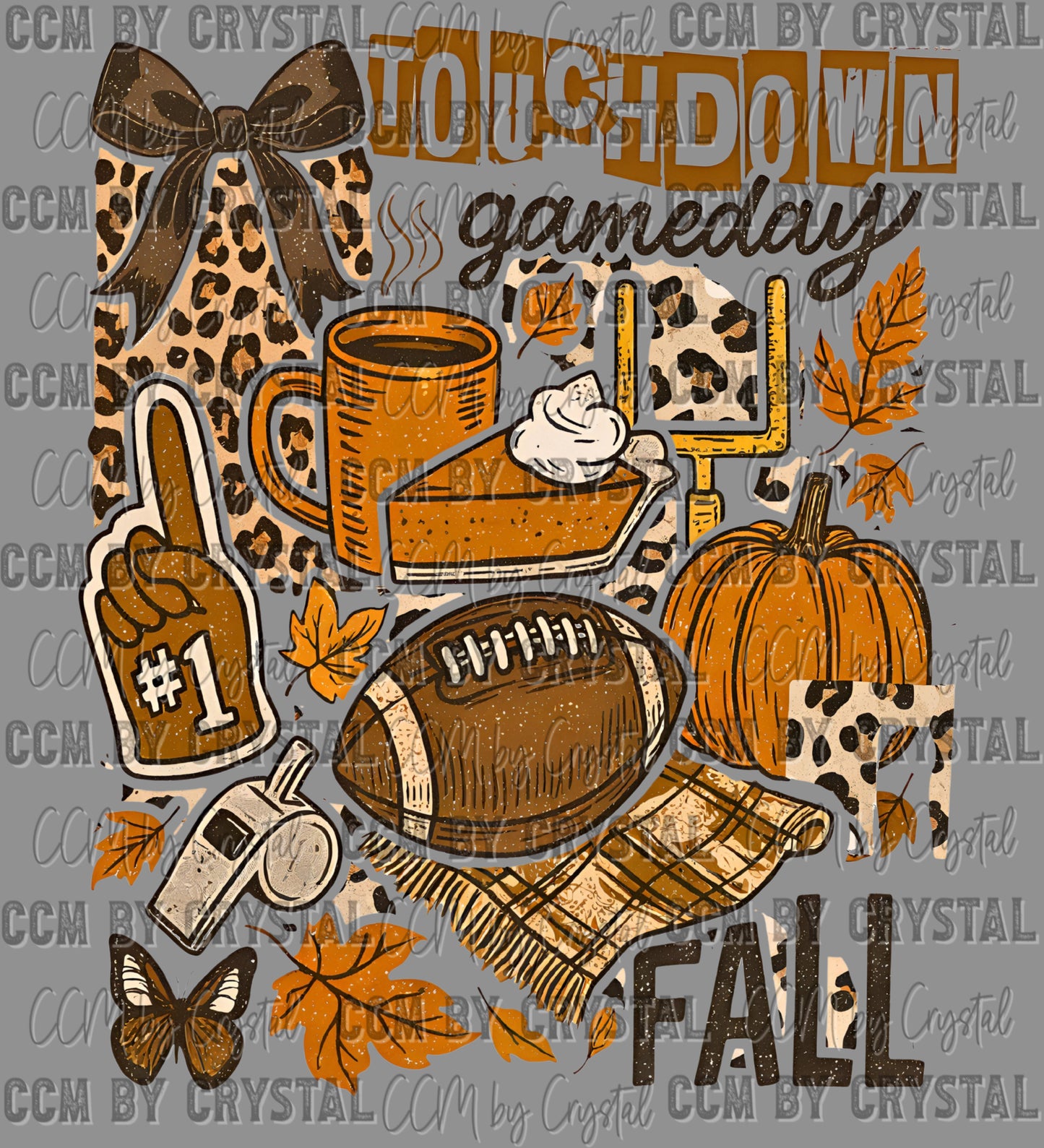Touchdown Game Day Football Fall Ready to Press Transfer DTF Transfer Sublimation Transfer