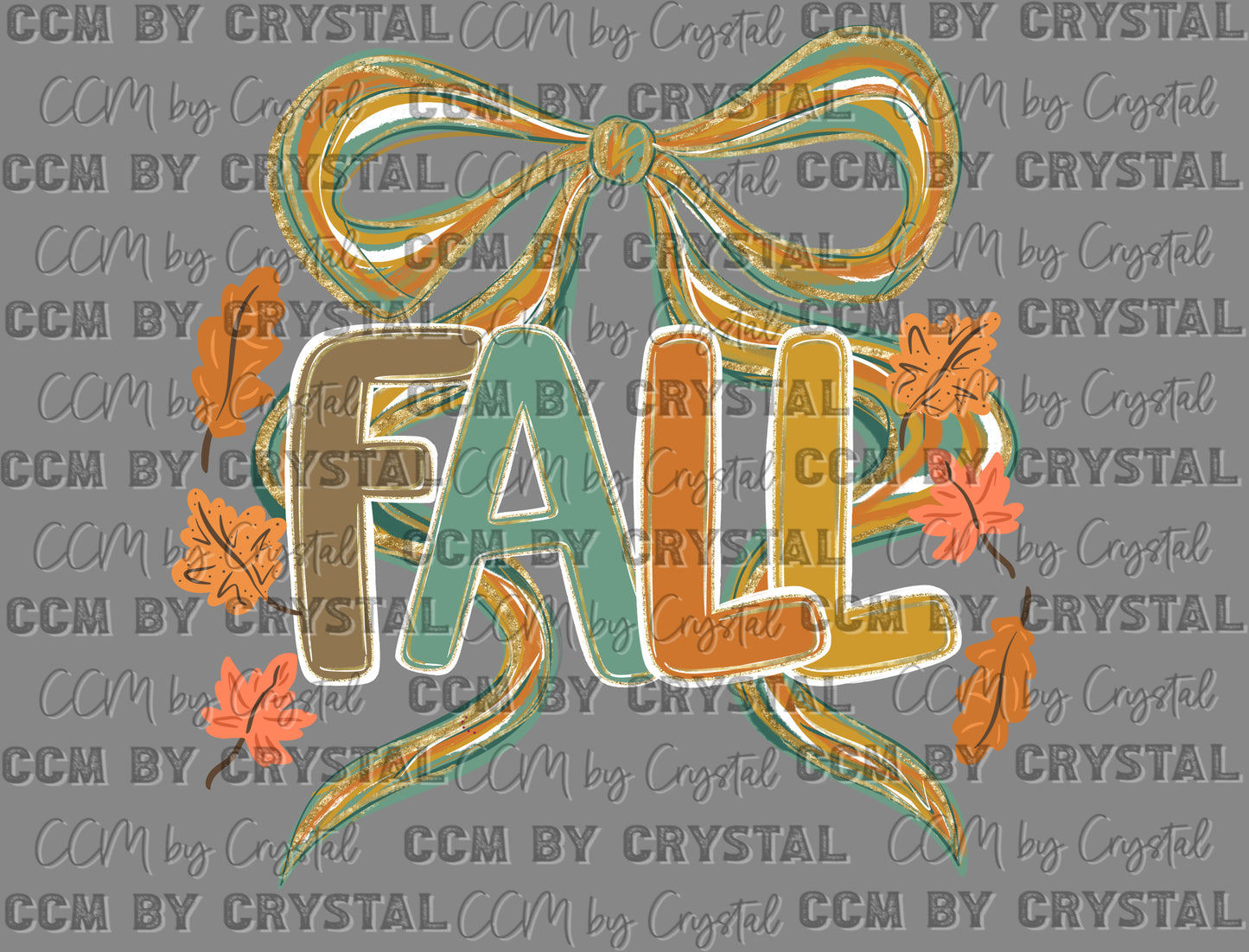 Fall Leaves Bow Ready to Press Transfer DTF Transfer Sublimation Transfer