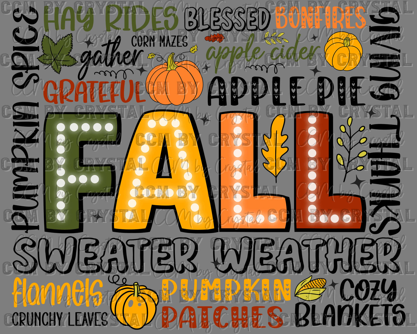 Fall Typography Thanksgiving Ready to Press Transfer DTF Transfer Sublimation Transfer