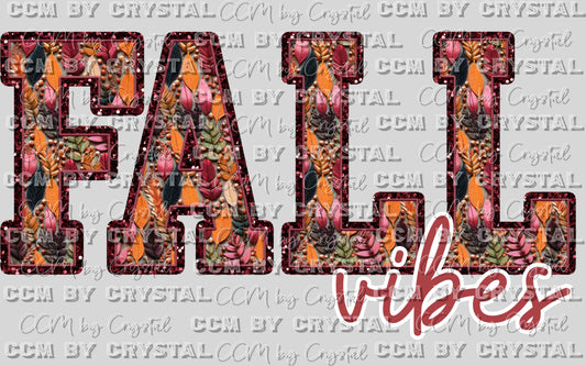 Fall Vibes Faux Embroidery Thanksgiving Fall Ready to Press Transfer