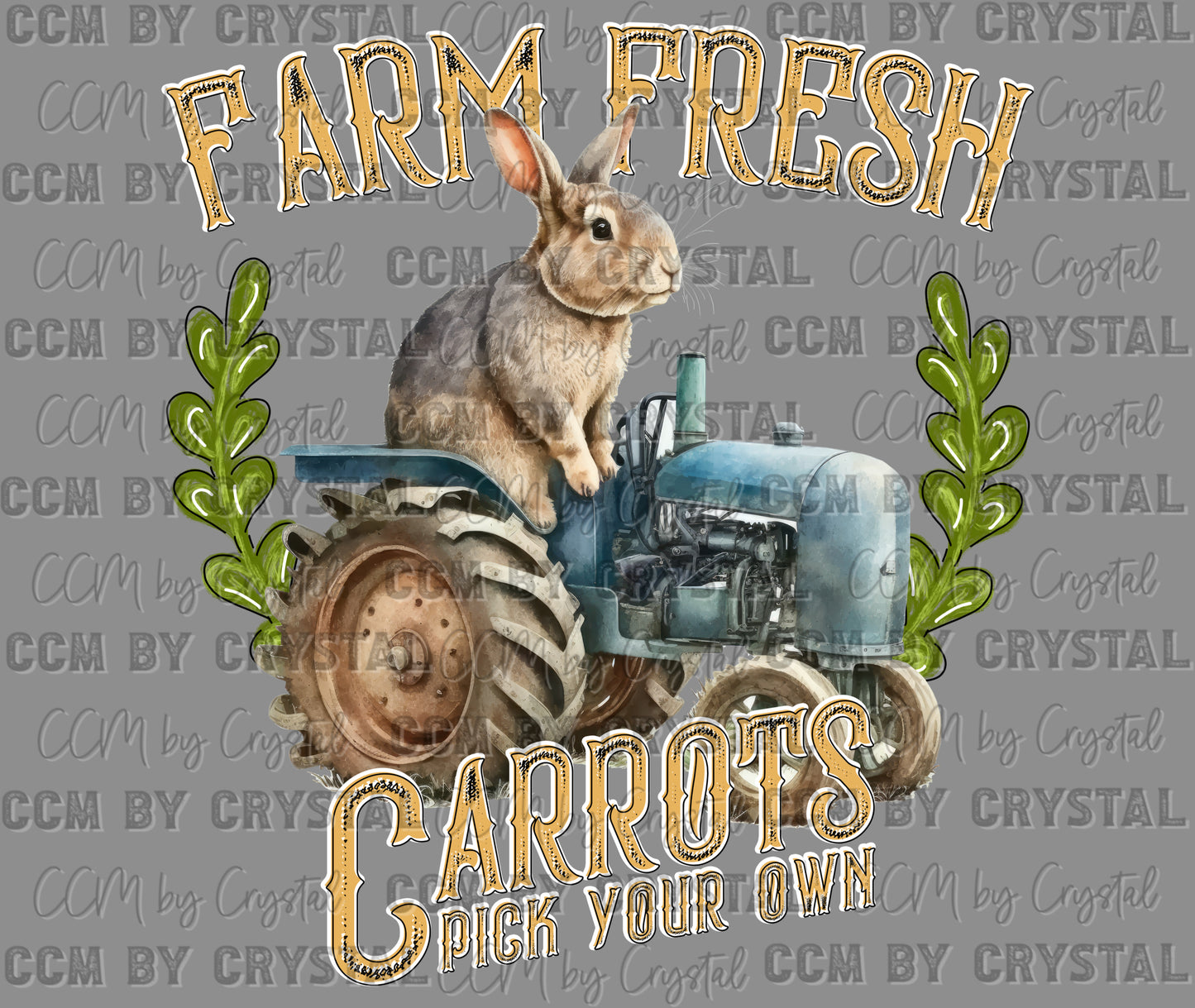 Farm fresh Carrots Bunny Western Ready to Press Transfer DTF Transfer Sublimation Transfer