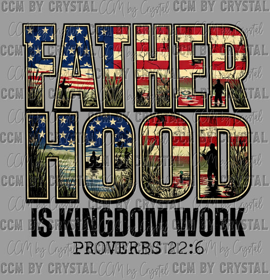 Fatherhood USA Camo Ready to Press DTF Transfers Sublimation Transfers