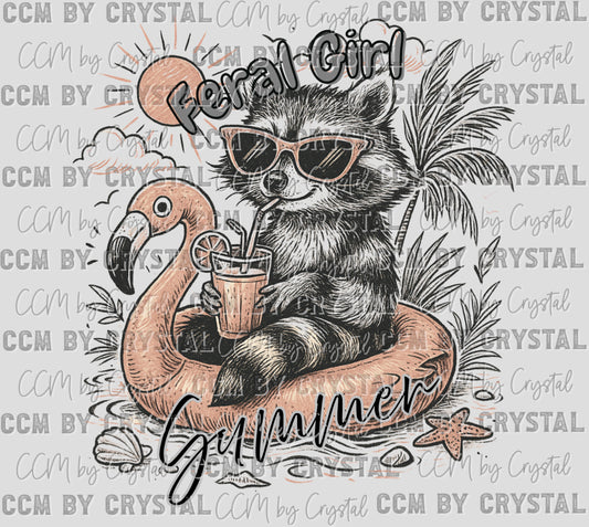Feral Girl Summer Ready to Press Transfer DTF Transfer Sublimation Transfer