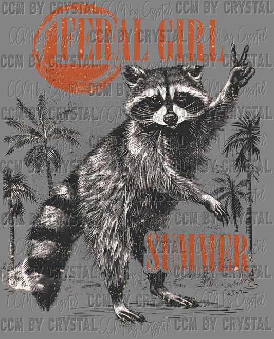 Feral Girl Summer Distressed Ready to Press Transfer DTF Transfer Sublimation Transfer