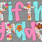 Fifth Grade Floral Flowers Stripes Colorful Ready to Press Transfer DTF Transfer Sublimation Transfer