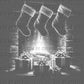 Fireplace Stockings White Christmas Ready to Press Transfer Instant Peel DTF Transfer